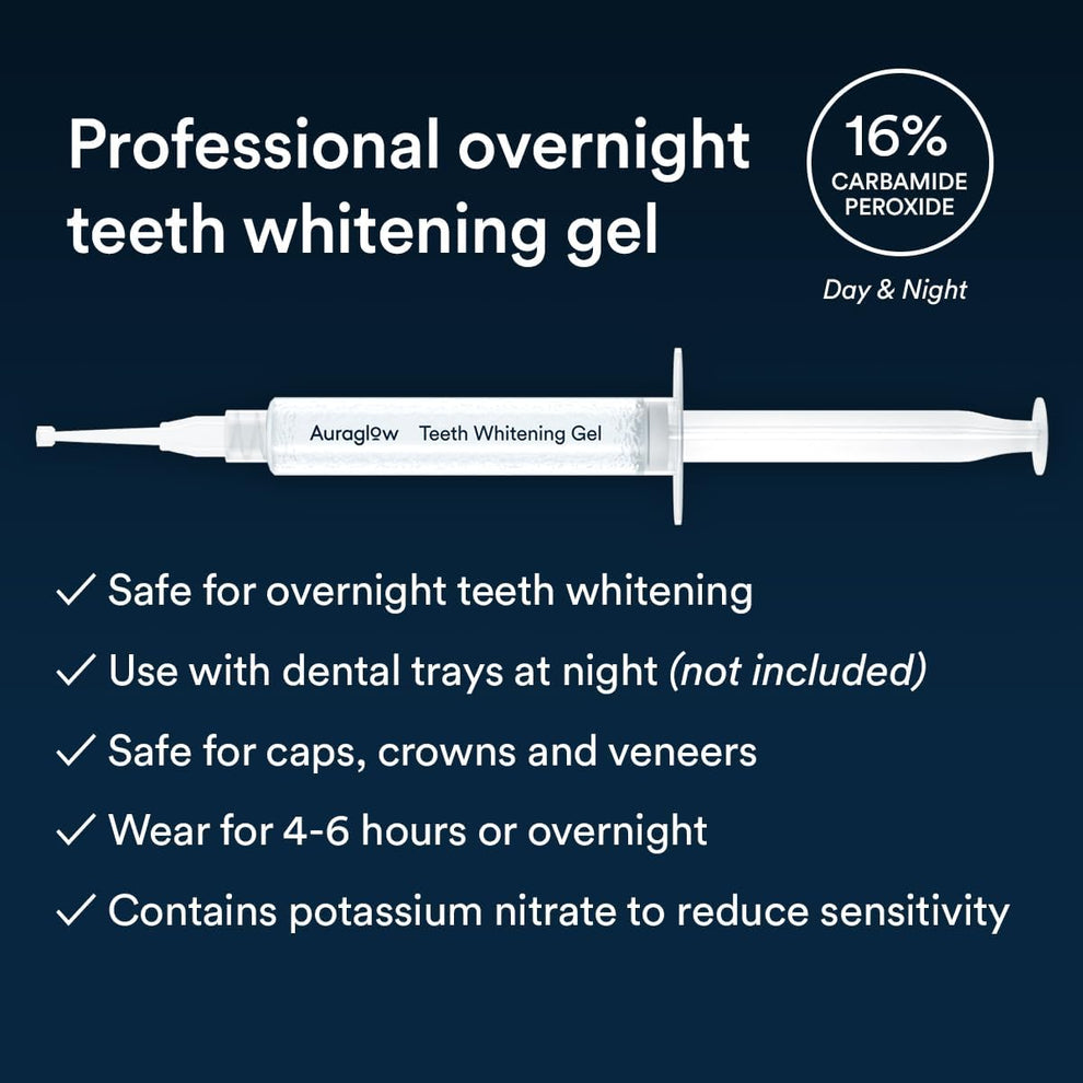 Auraglow 16 Overnight Teeth Whitening Gel 16 Overnight Carbamide