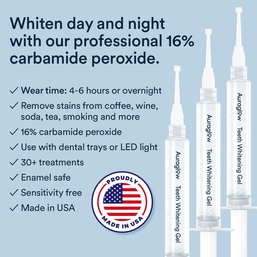 Auraglow 16 Overnight Teeth Whitening Gel 16 Overnight Carbamide